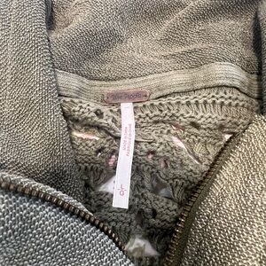 Free People Sage Green Textured Cardigan